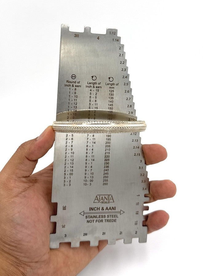 Aone Ajanta Bangle & Bracelet Big Scale Gauge in Inch, Aani & Metric for Measuring Sizes of Bangles & Bracelets for Showroom, Workshop, Goldsmith, Jewellery Making & Repair, Hobby Crafts DIY - Image 4